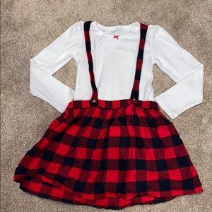 Red and black buffalo plaid outfit